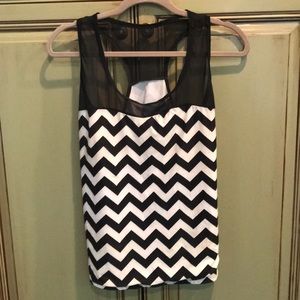 Black and white chevron tankini. Size XL.